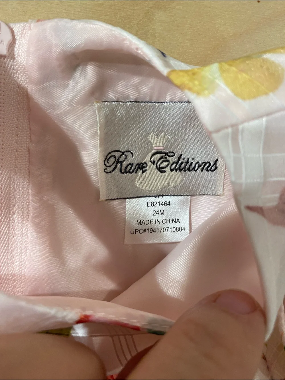 Rare Editions Pink Floral Organza Party Dress with Flower Accent 24 Months (RN)